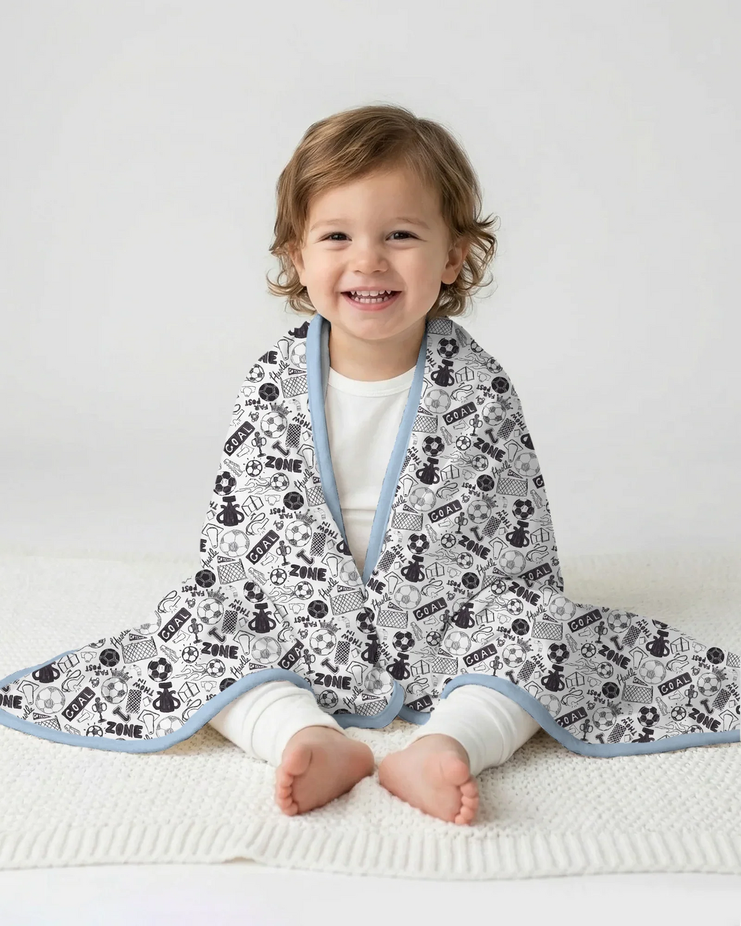 Soccer Doodle Bamboo Blanket