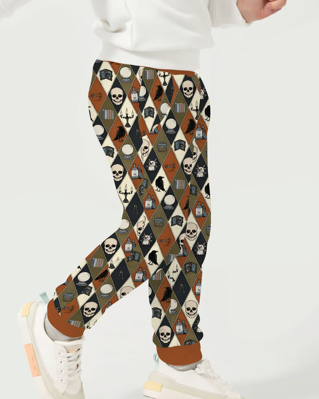 Retro Gothic Halloween Patchwork Bamboo Jogger