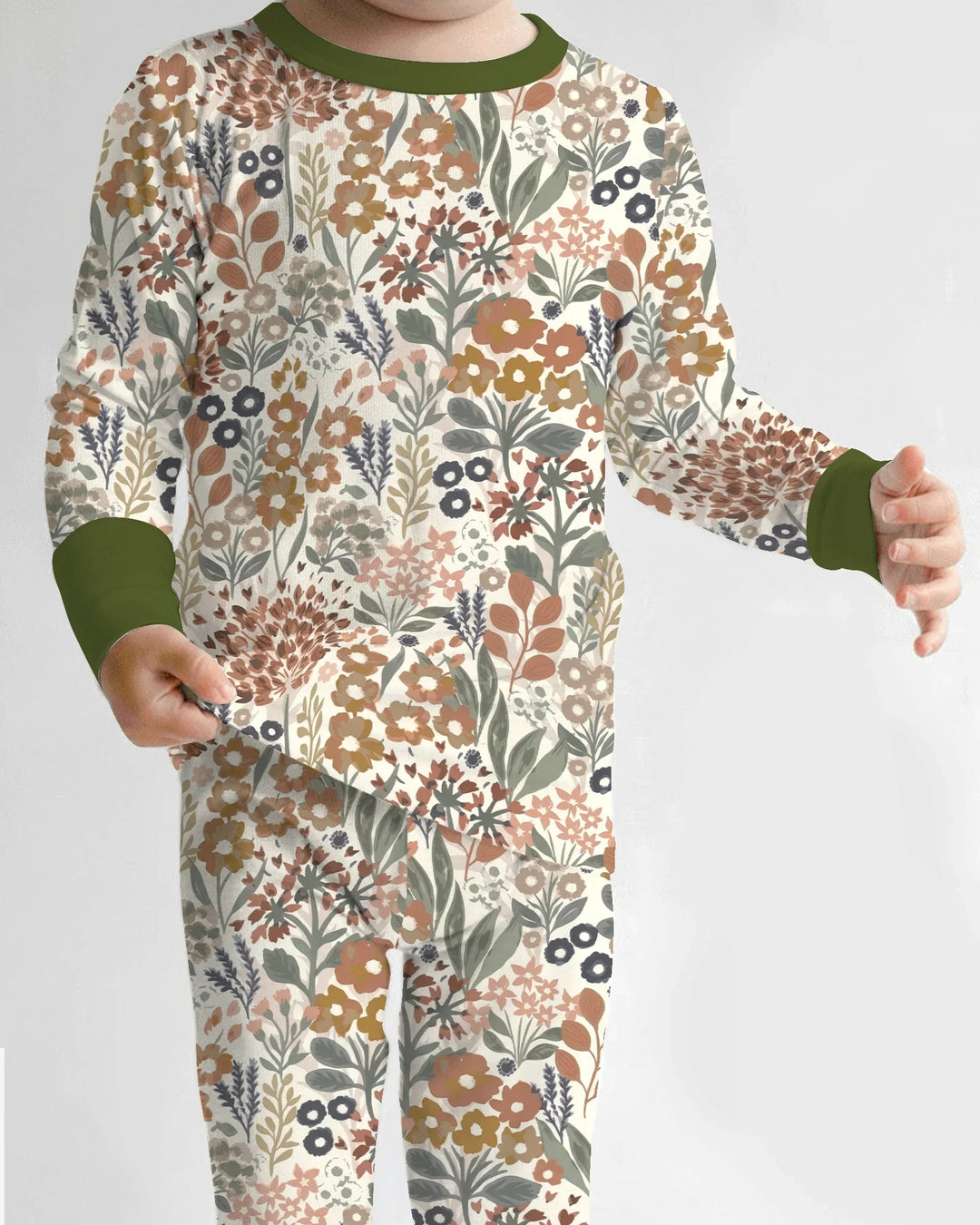 Conjunto de pijama de dos piezas de manga larga de bambú Autumn Meadow Botanicals