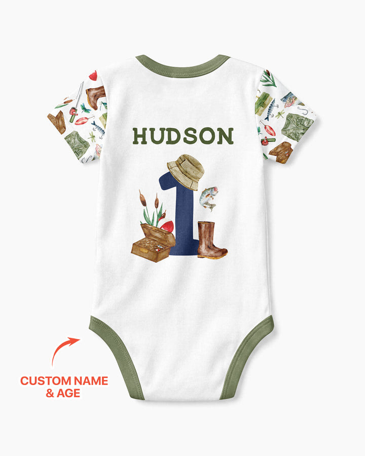 O-Fish-Ally Birthday – Personalized Name & Age Bamboo Bodysuit