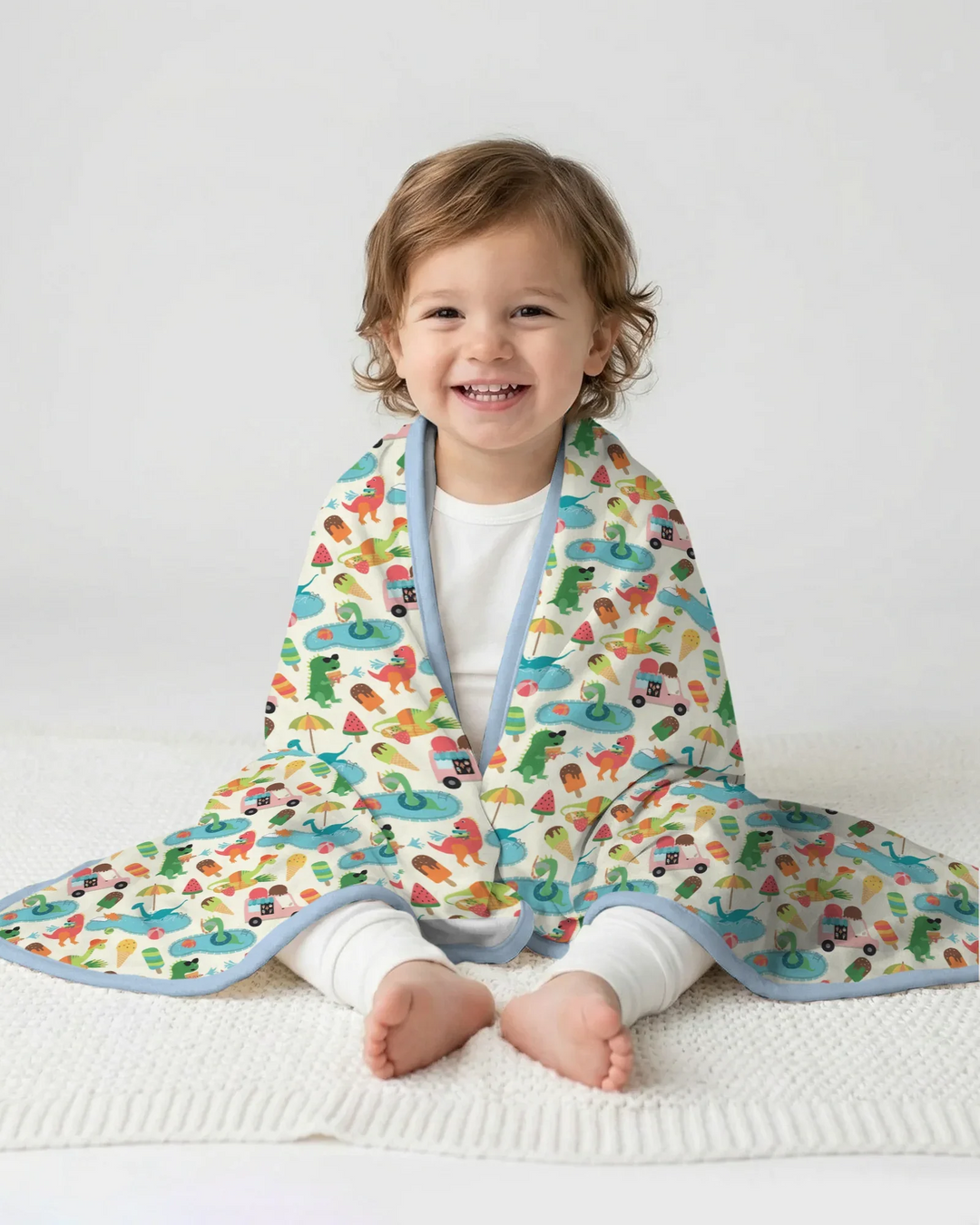 Dino Summer Splash Bamboo Blanket