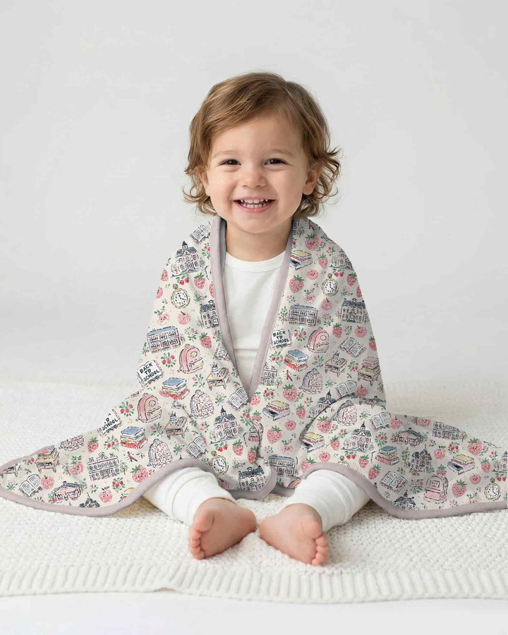 Coquette Strawberry School Days Bamboo Blanket