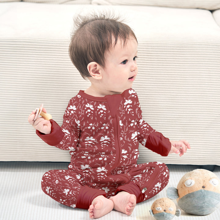 Autumn Bloom Baby Pajamas - Cozy Floral Elegance