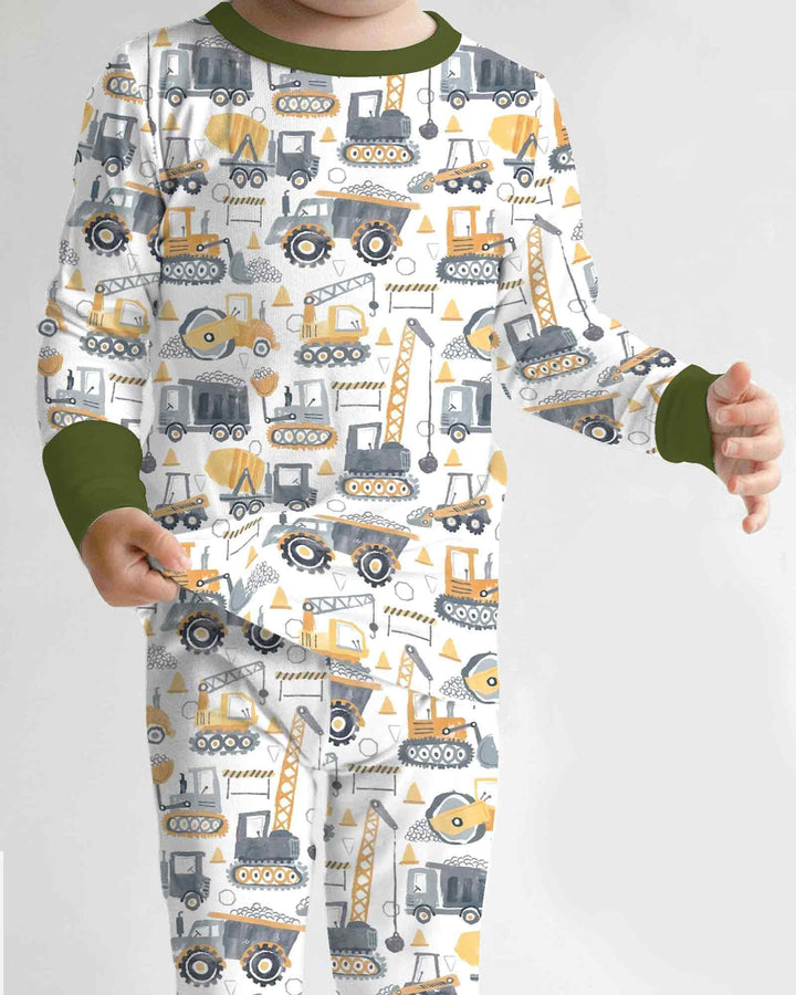 Construction Crew Bamboo Two Piece Long Sleeve Pajama Set