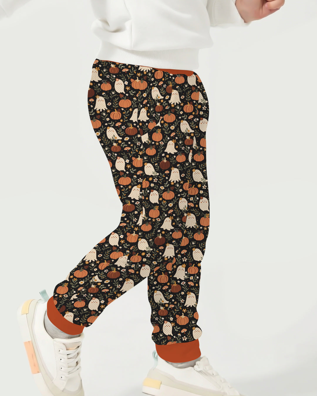 Ghost Pumpkin Harvest Floral Halloween Bamboo Jogger