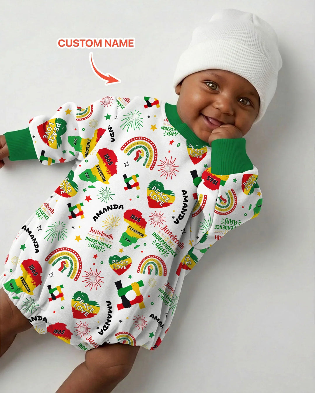 Custom Name Juneteenth Is My Independence Day Bamboo Bubble Romper