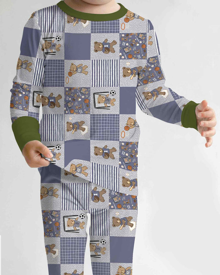 Game Day Teddy Bamboo Two Piece Long Sleeve Pajama Set