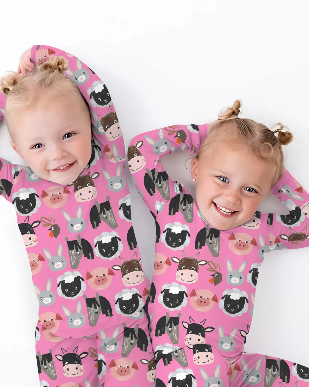 Farm Friends Family Matching Bamboo Two Piece Long Sleeve Pajama Set