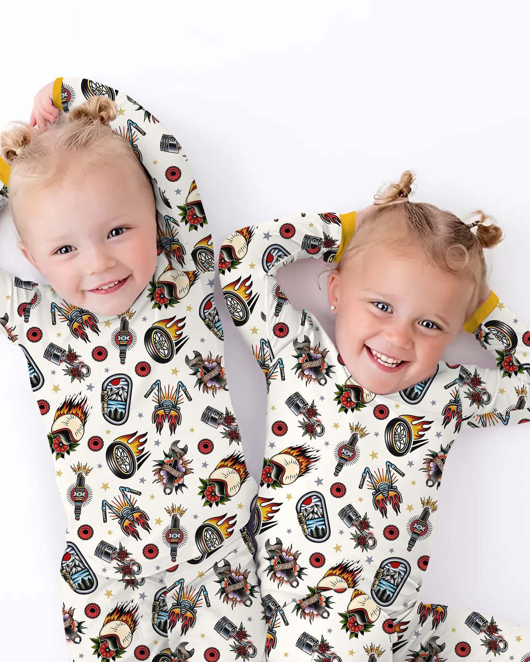 Born to Ride Together Family Matching Bamboo Two Piece Long Sleeve Pajama Set