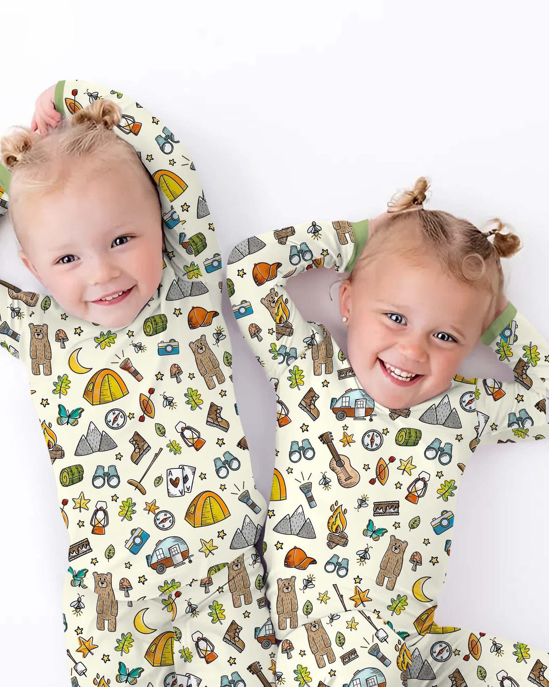 Love Camping Matching Family Bamboo Two Piece Long Sleeve Pajama Set