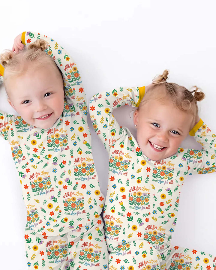 Love For All Family Matching Bamboo Two Piece Long Sleeve Pajama Set