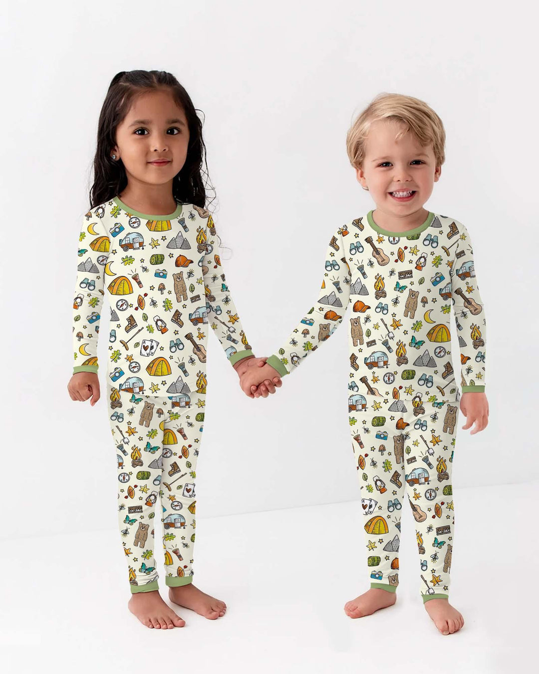 Love Camping Matching Family Bamboo Two Piece Long Sleeve Pajama Set