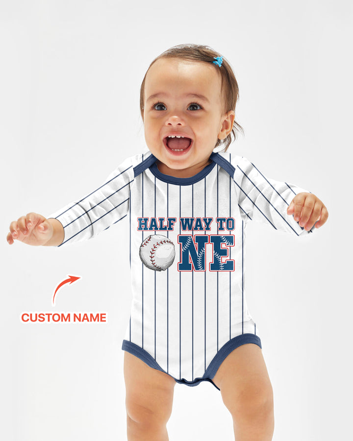 Custom Name Half Way To One Bamboo Bodysuit
