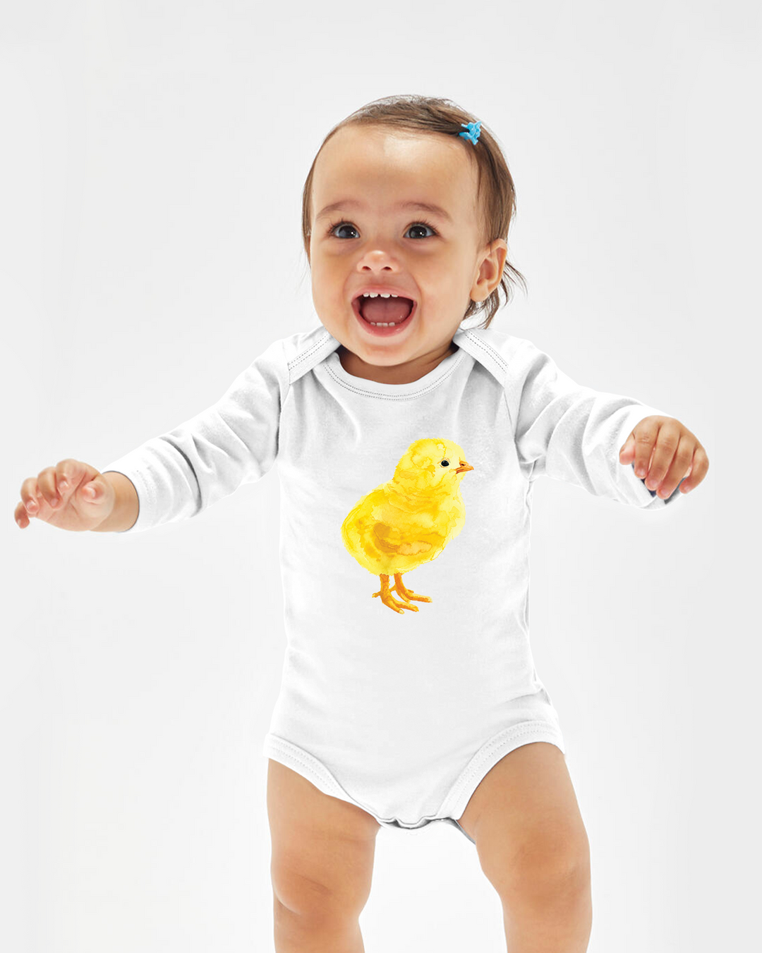Water Color Baby Chicken Bamboo Bodysuit