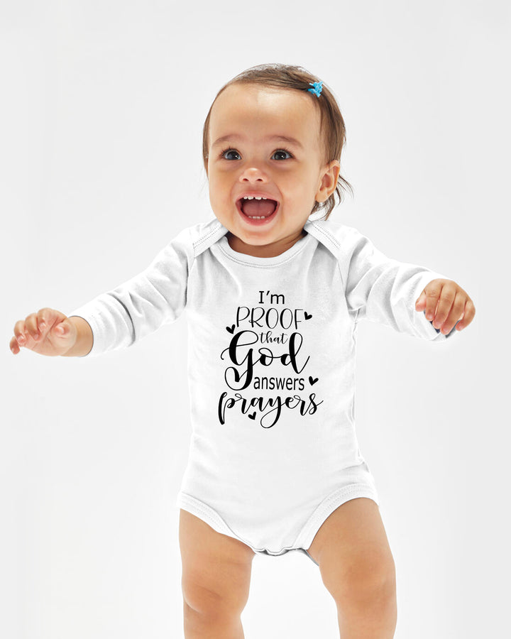 I'm Proof That God Answers Prayers Christian IVF Miracle Baby Bamboo Bodysuit