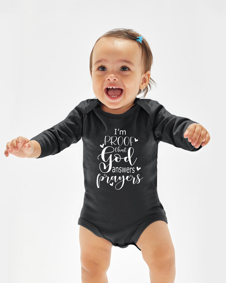 I'm Proof That God Answers Prayers Christian IVF Miracle Baby Bamboo Bodysuit