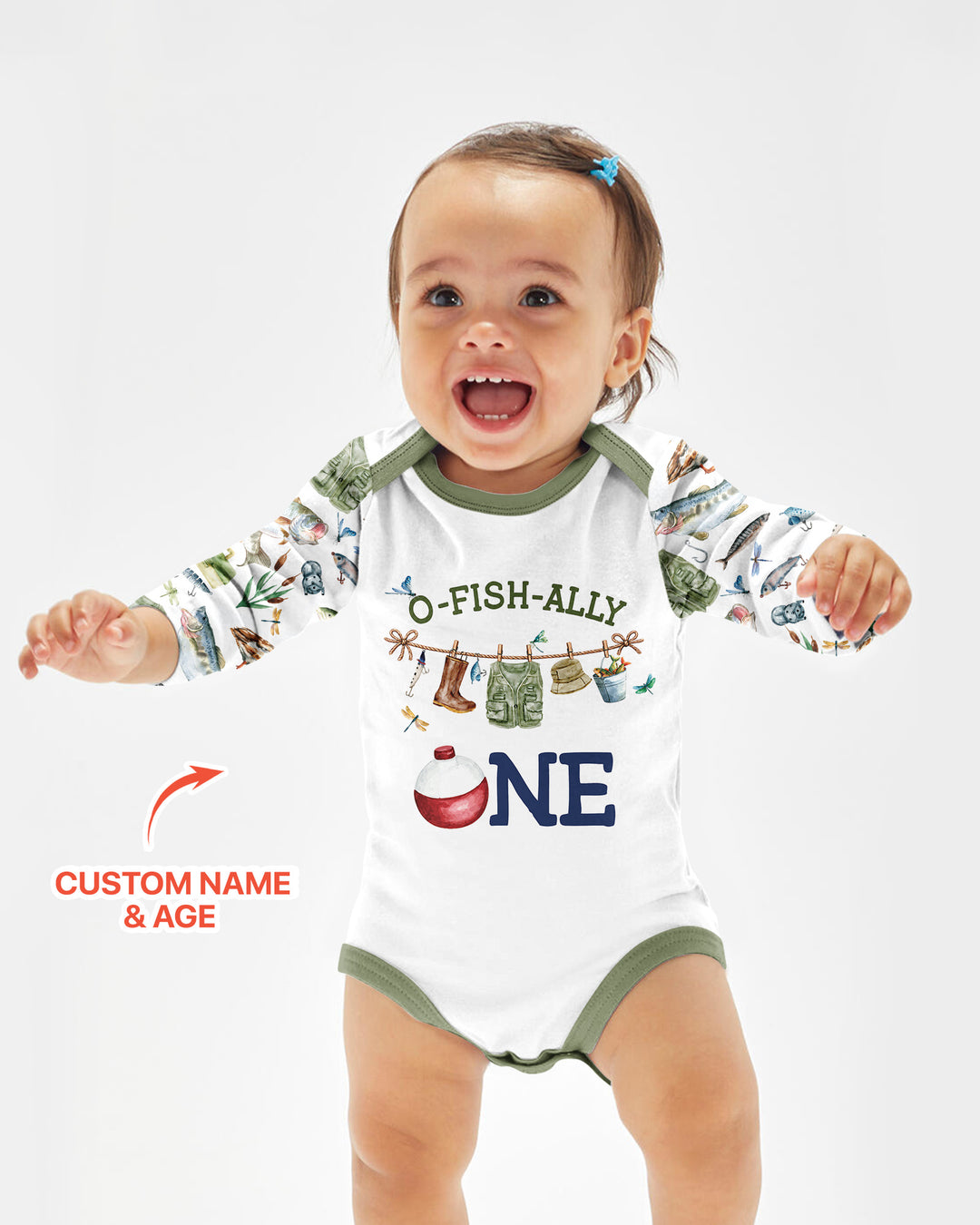 O-Fish-Ally Birthday – Personalized Name & Age Bamboo Bodysuit