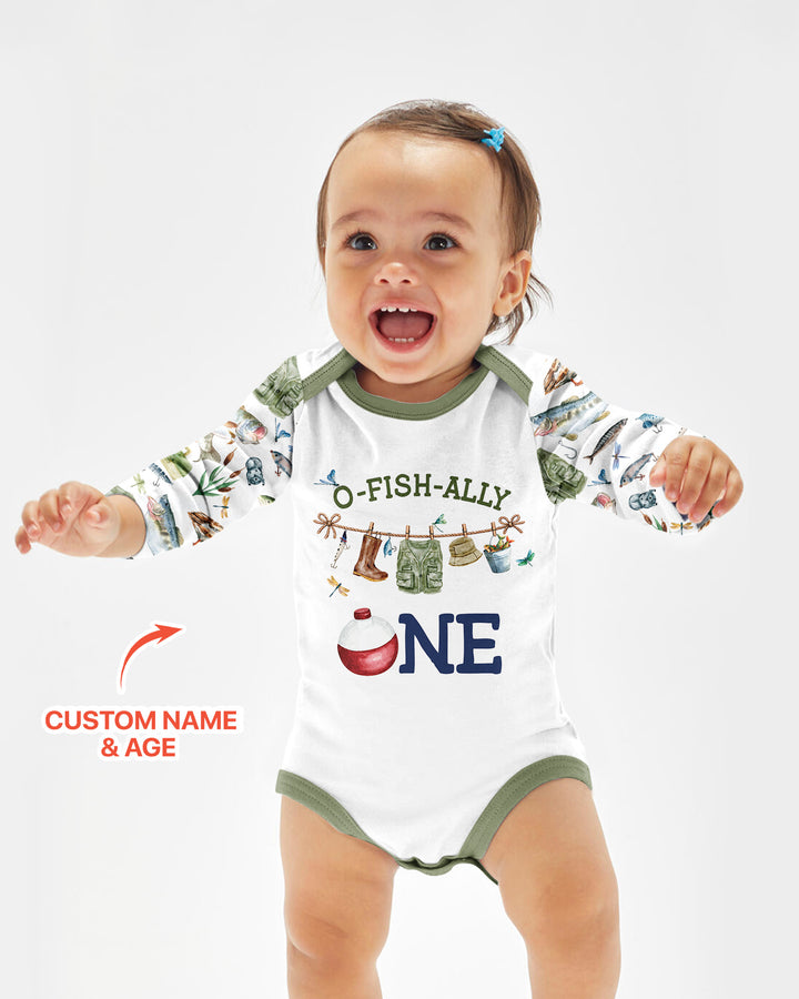 O-Fish-Ally Birthday – Personalized Name & Age Bamboo Bodysuit