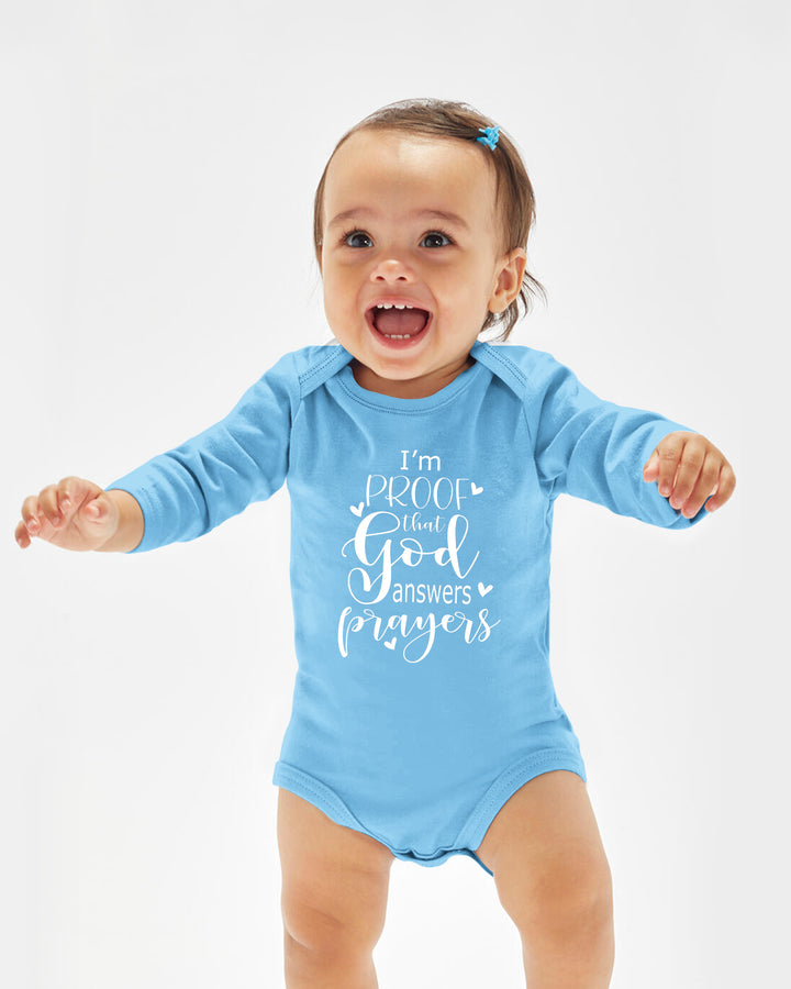 I'm Proof That God Answers Prayers Christian IVF Miracle Baby Bamboo Bodysuit