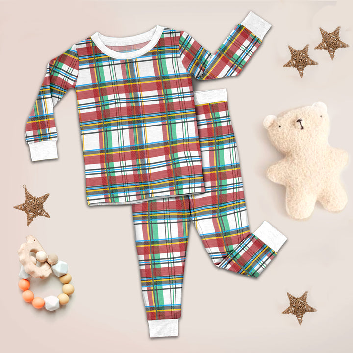 Relaxed Fit Retro Checkered Bamboo Fabric Outfit for Babies