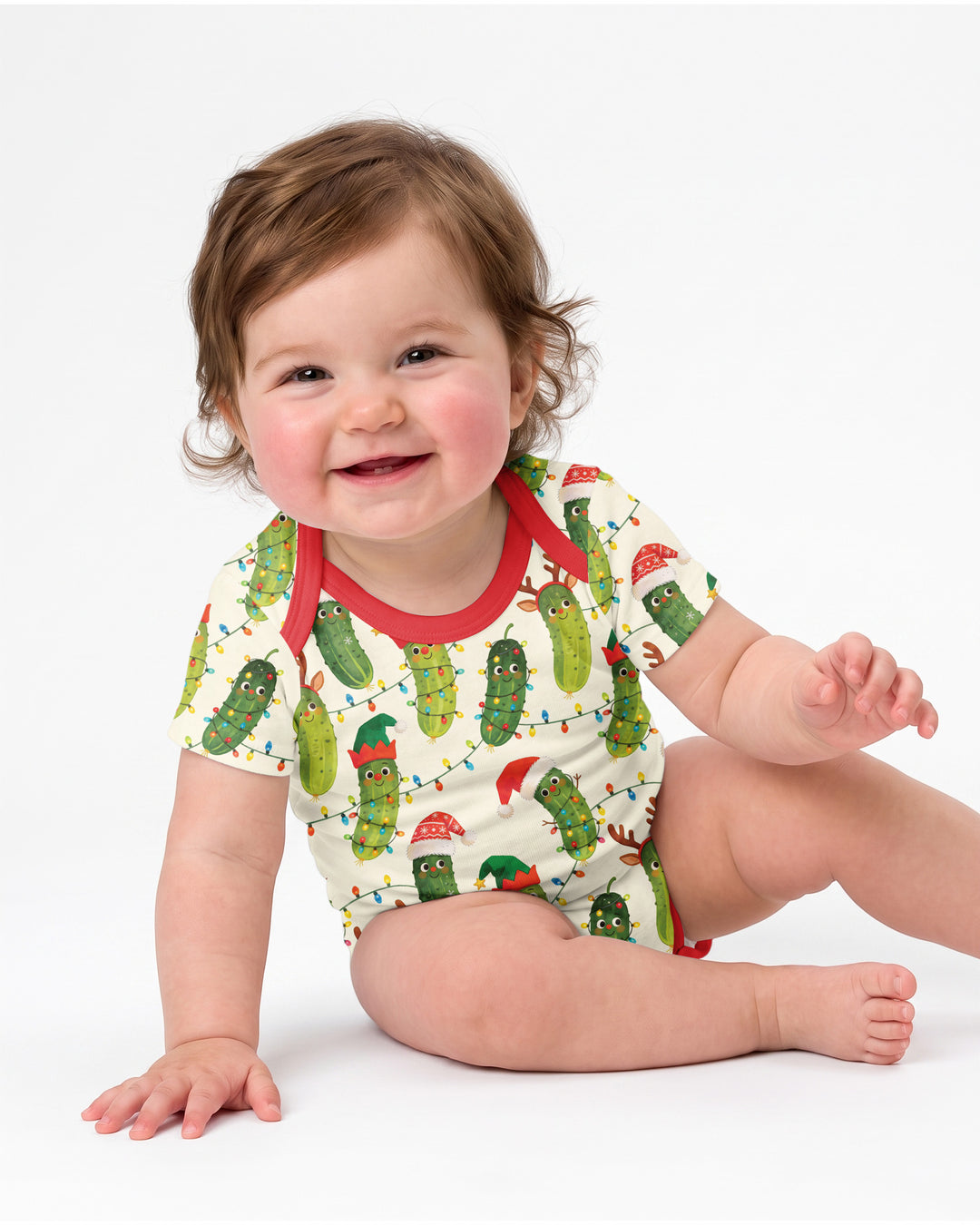 Cheerful Christmas Pickle Bamboo Bodysuit