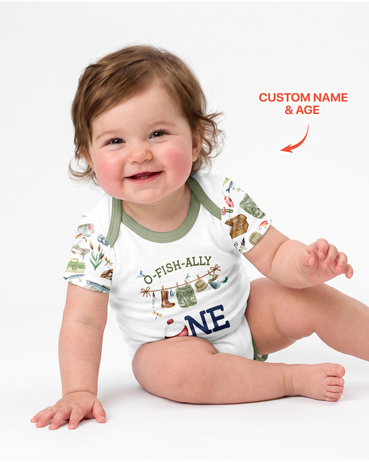 O-Fish-Ally Birthday – Personalized Name & Age Bamboo Bodysuit