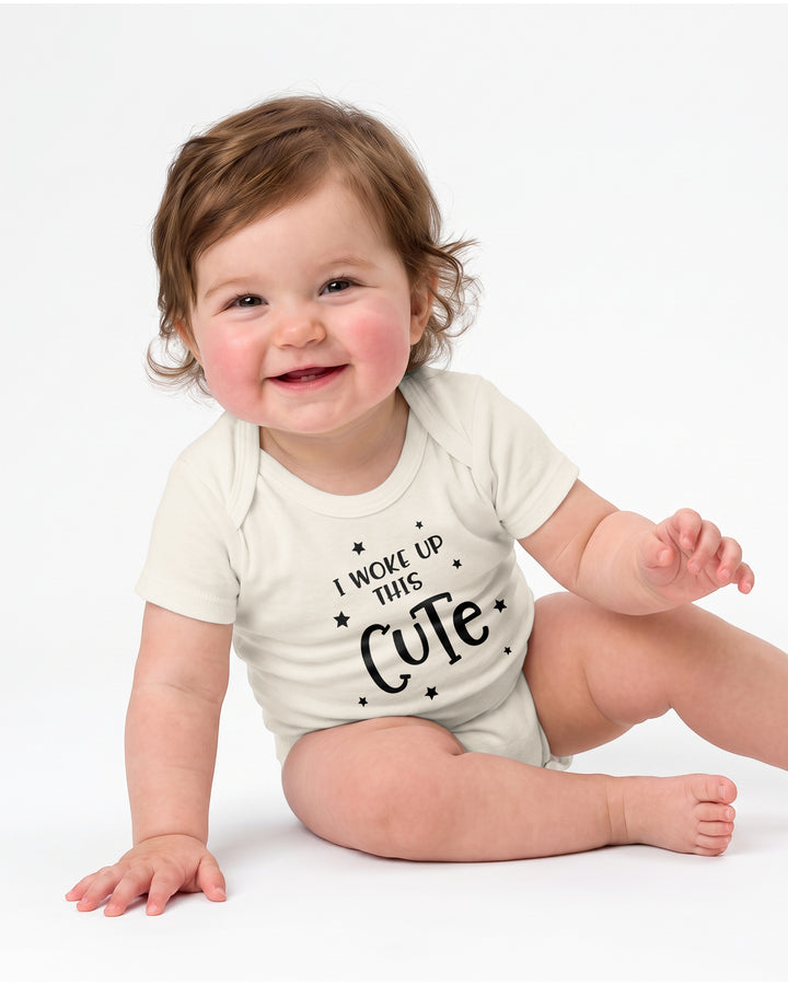 I Woke Up This Cute Funny Baby Bamboo Bodysuit Bamboo Bodysuit