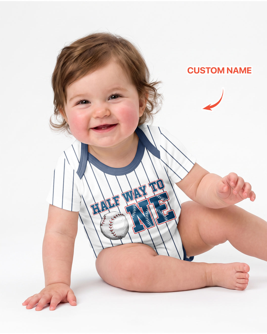 Custom Name Half Way To One Bamboo Bodysuit