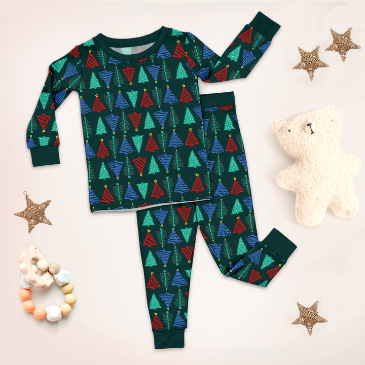 Christmas Tree Bamboo Pajamas for Baby – Cozy and Elegant