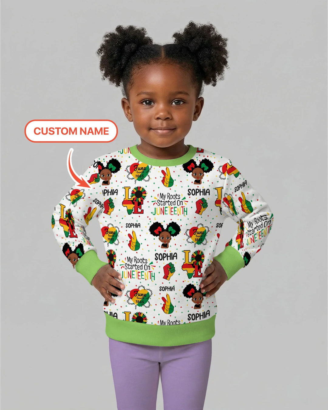 Custom Name My Roots Started On Juneteenth Bamboo Crewneck Sweatshirt