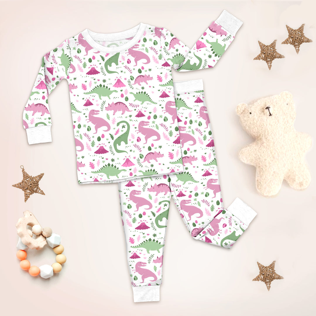 Pastel Paradise Dinosaur Pajamas for Kids - Playful & Soft