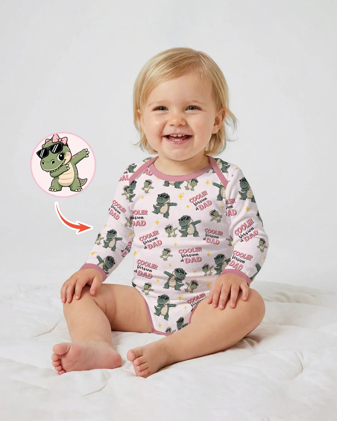 Cool Dino Daddy & Me Matching Bamboo Bodysuit
