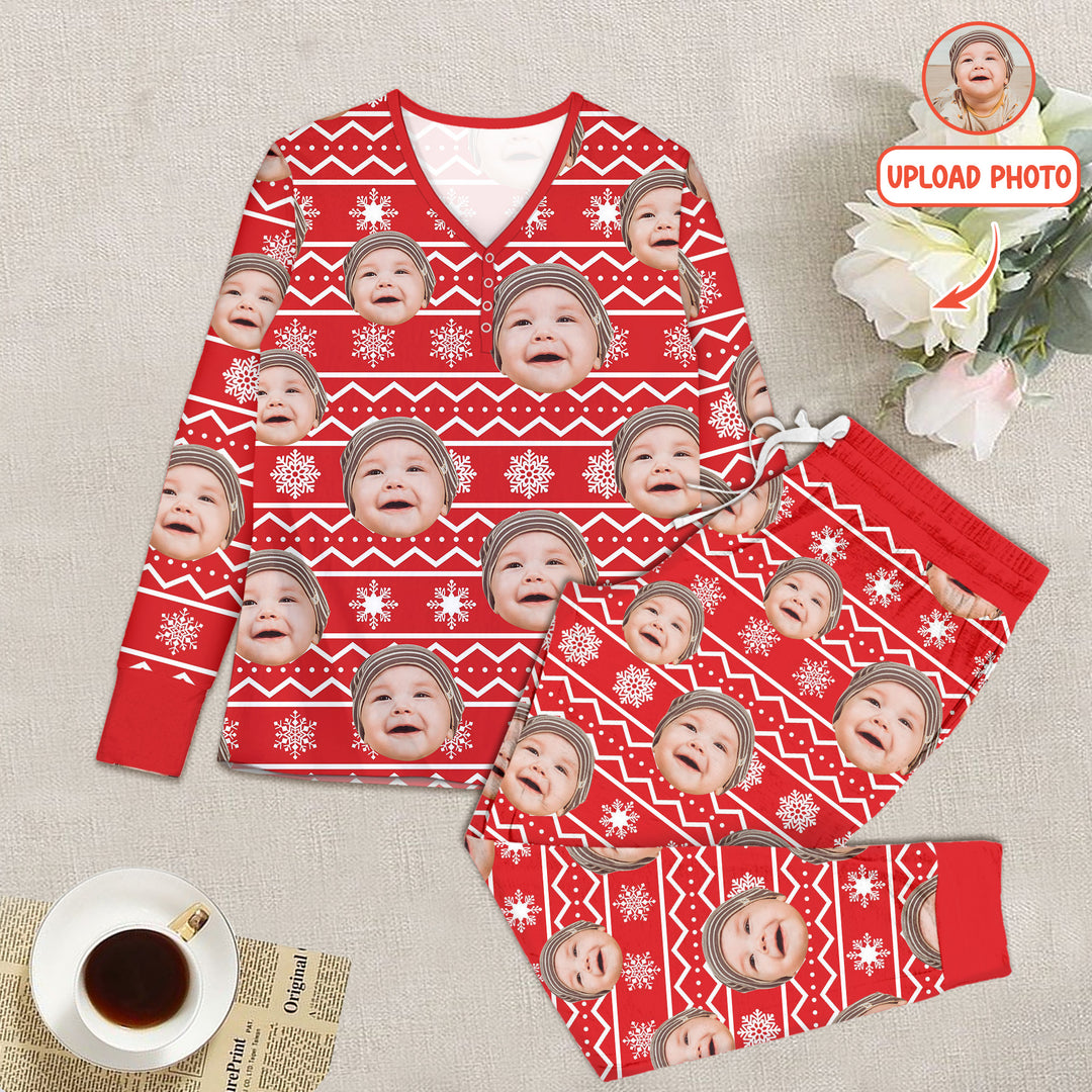 Custom Photo Christmas Women Pajama Set