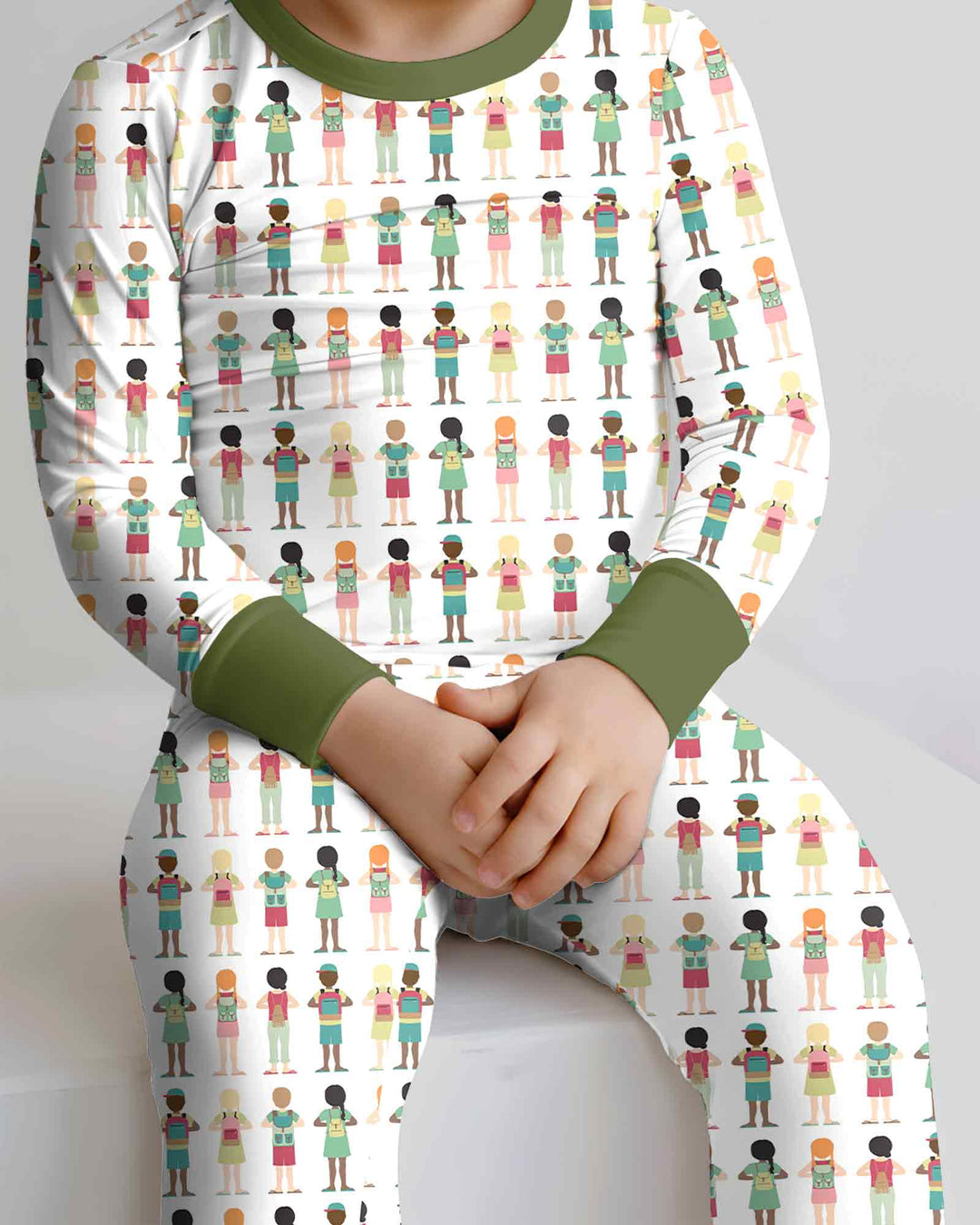 Conjunto de pijama de dos piezas de bambú con mangas largas, plantilla PERSONALIZADA