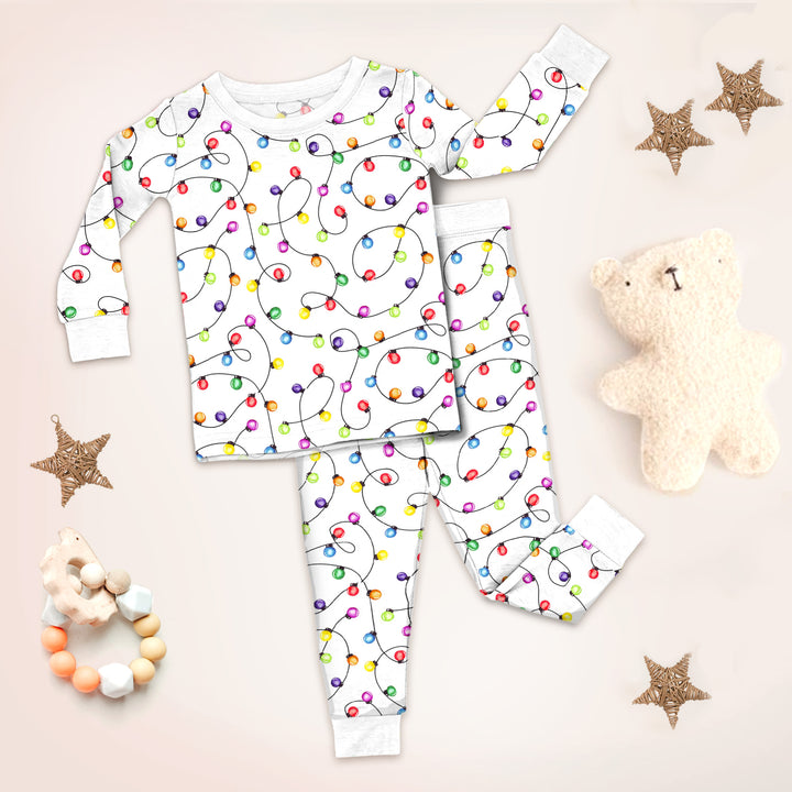 Baby's First Christmas Lights Pajamas - Colorful & Cozy