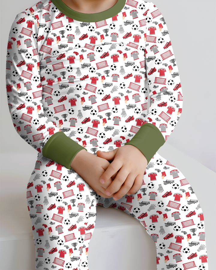 Zweiteiliges Langarm-Pyjama-Set mit Sommerfrüchten