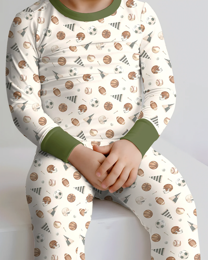Game Day Heroes Bamboo Two Piece Long Sleeve Pajama Set