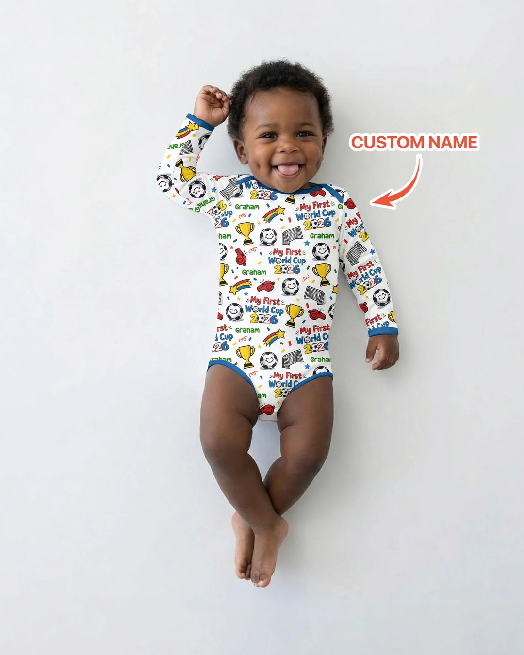 Custom Name My First Soccer Cup Bamboo Bodysuit
