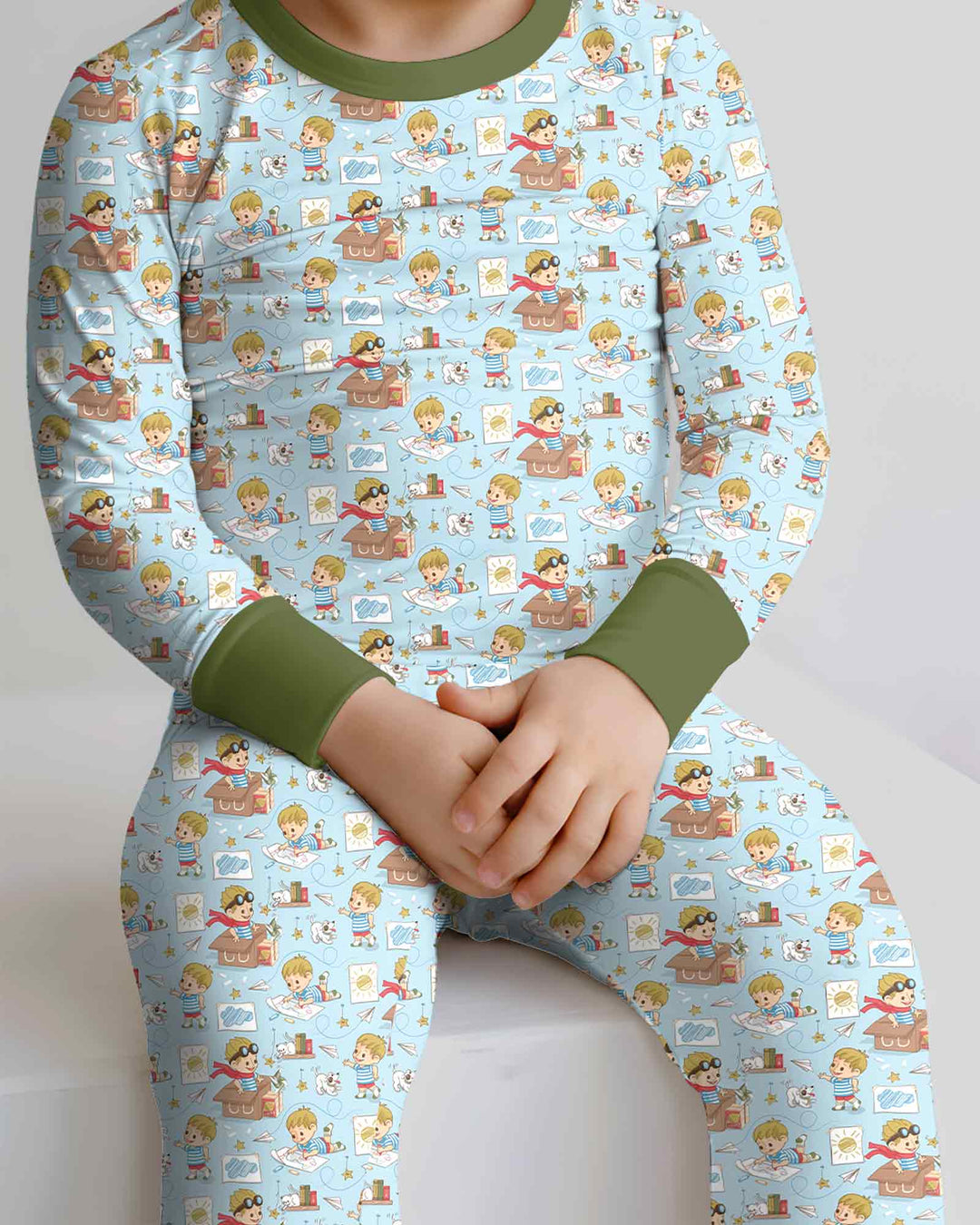 Tiny Explorer Tales Bamboo Two Piece Long Sleeve Pajama Set
