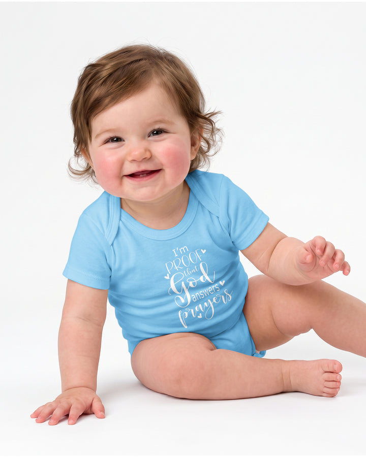 I'm Proof That God Answers Prayers Christian IVF Miracle Baby Bamboo Bodysuit