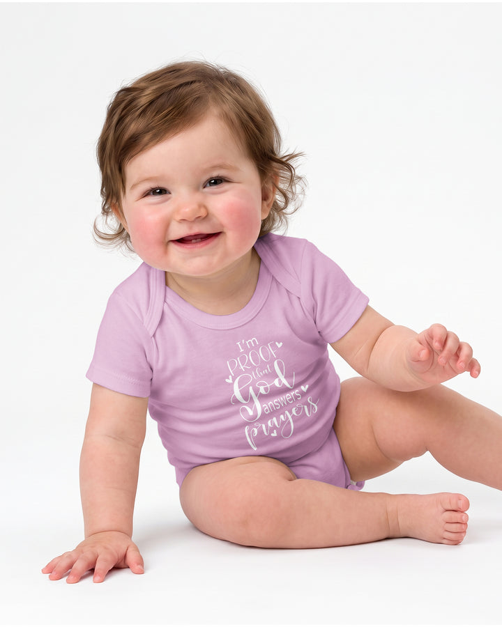 I'm Proof That God Answers Prayers Christian IVF Miracle Baby Bamboo Bodysuit