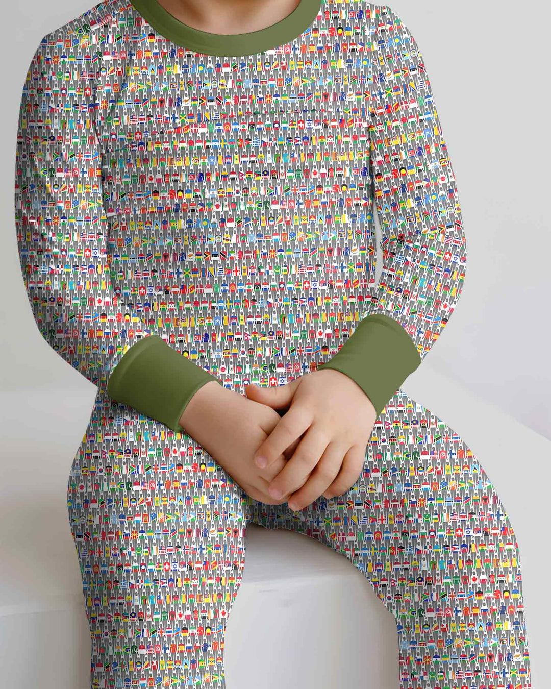 Conjunto de pijama de dos piezas de bambú con mangas largas, plantilla PERSONALIZADA