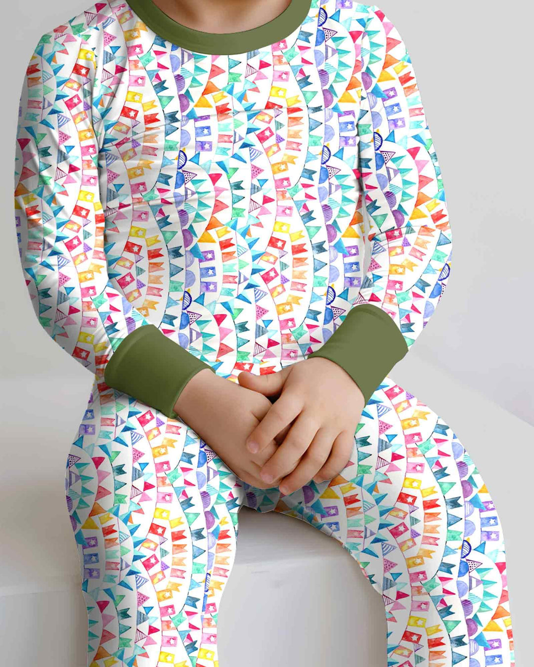 Conjunto de pijama de dos piezas de bambú con mangas largas, plantilla PERSONALIZADA