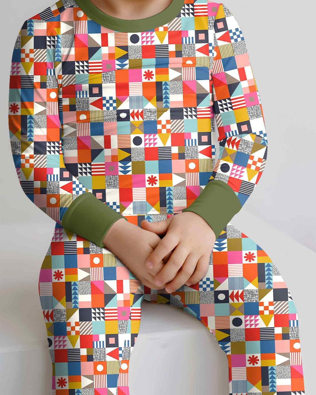 Playful Shapes Bamboo Two Piece Long Sleeve Pajama Set