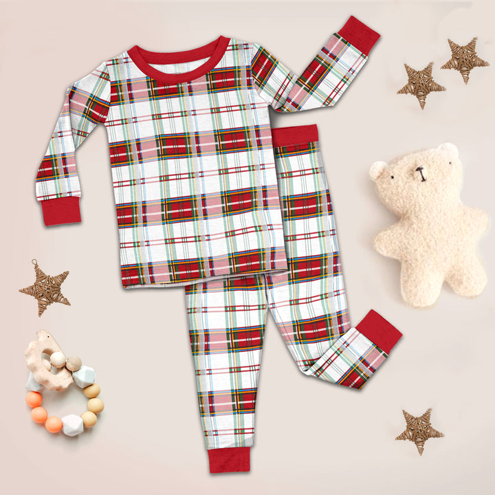 Cozy Bamboo Plaid Pajamas for Toddlers - Soft & Eco-Friendly