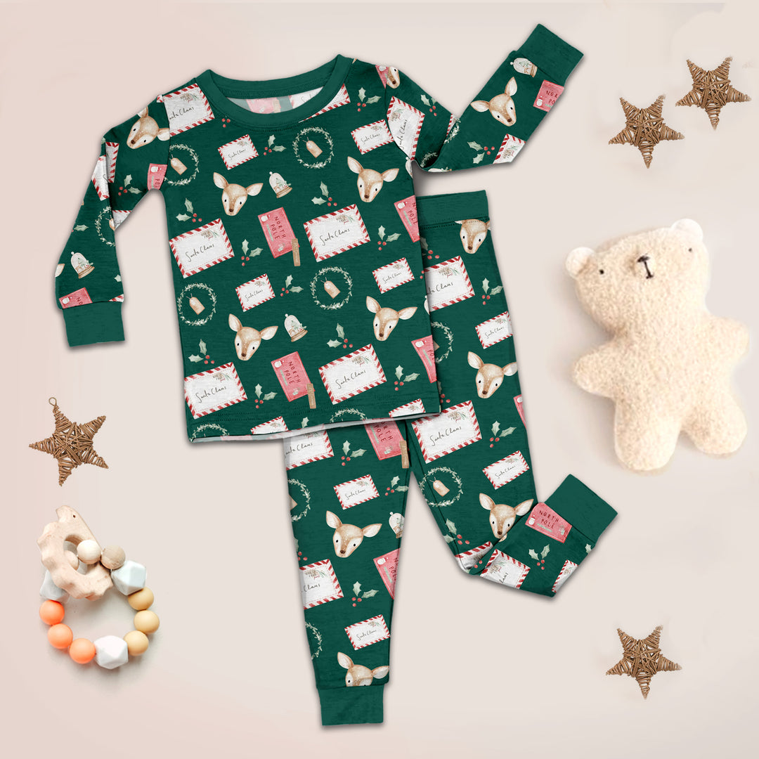 The Kids Place "Reindeer Mail" Family Bamboo Baby Clothing