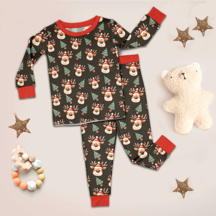 Christmas Reindeer Bamboo Footie Pajamas for Babies - Comfy & Cute