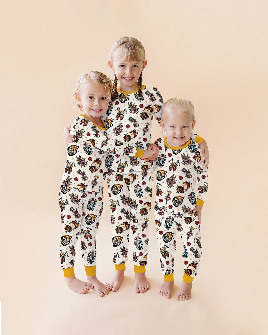 Born to Ride Together Family Matching Bamboo Two Piece Long Sleeve Pajama Set