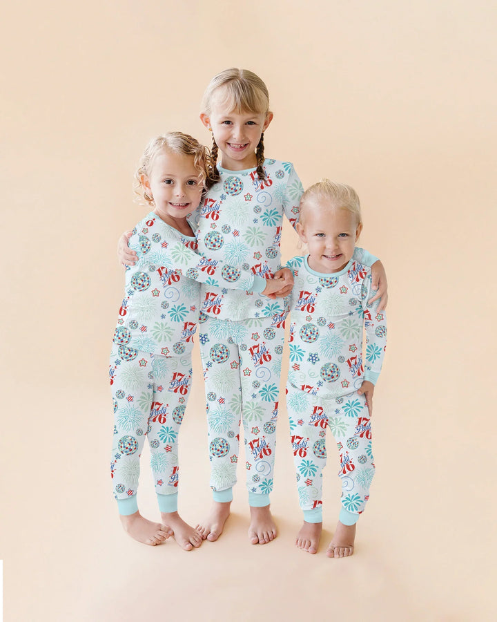 Land Of Free Family Matching Bamboo Two Piece Long Sleeve Pajama Set