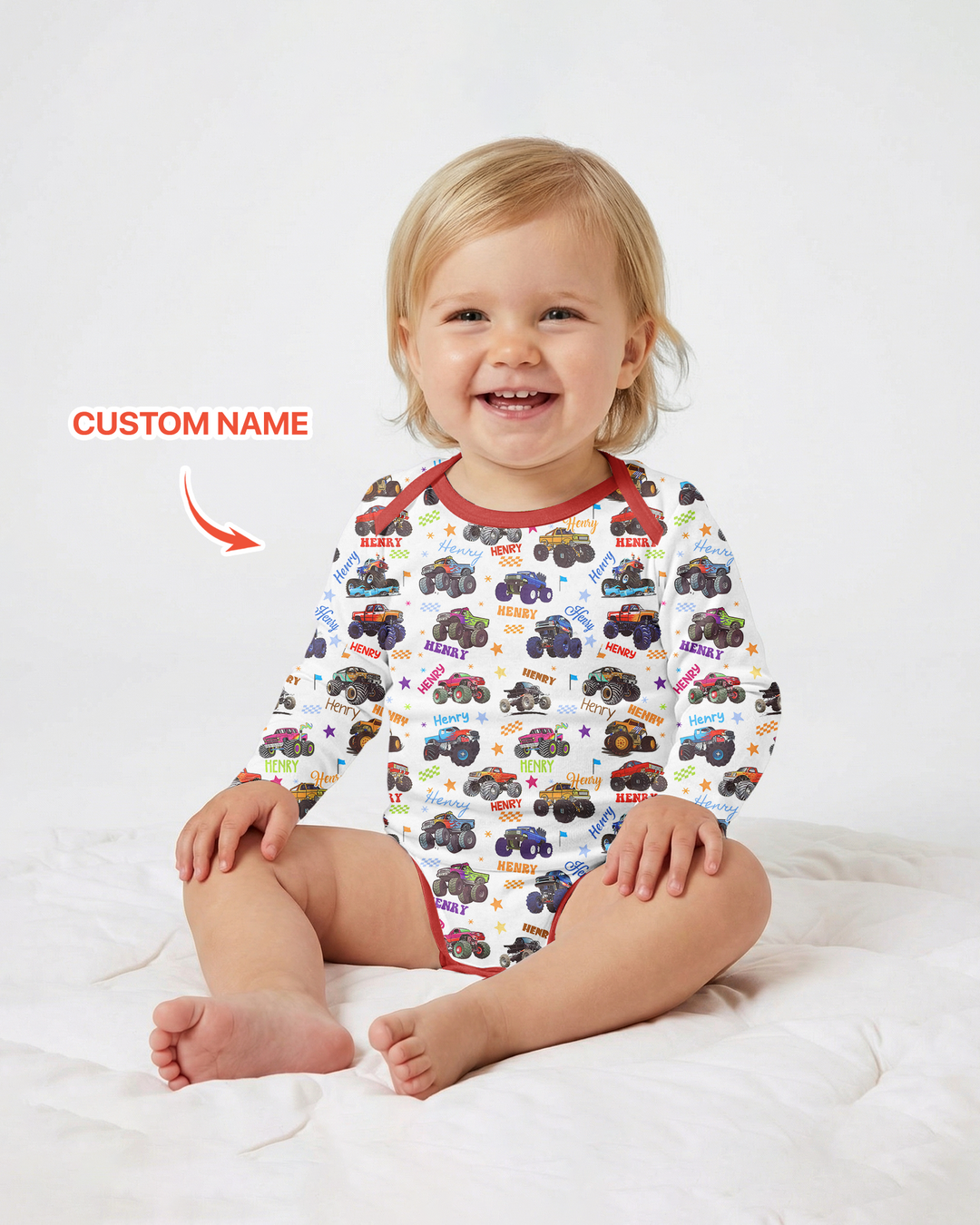 Gerippte Babykleidung mit individuellem Foto - Weich &amp; Skizzenhaft